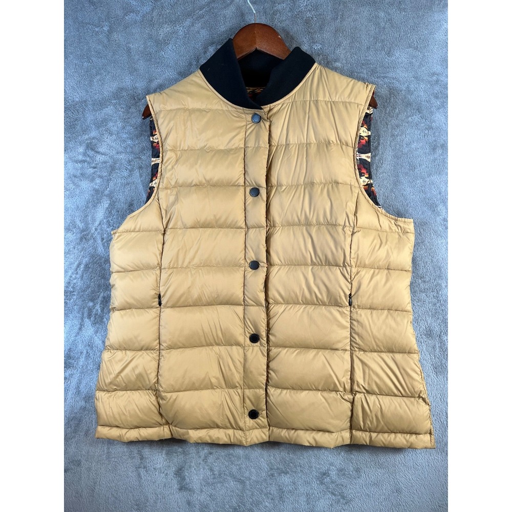 Pendleton Puffer Vest Womens XL Aztec Black Tan Duck Down Reversible NWOT* - Picture 4 of 13